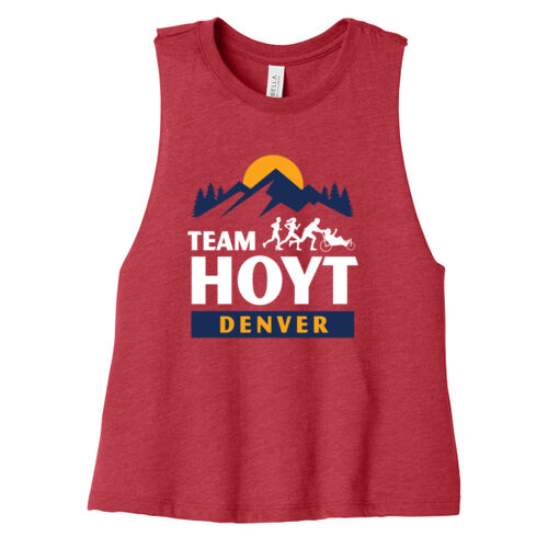 Printed - Women's Racerback Cropped Tank Red Thumbnail