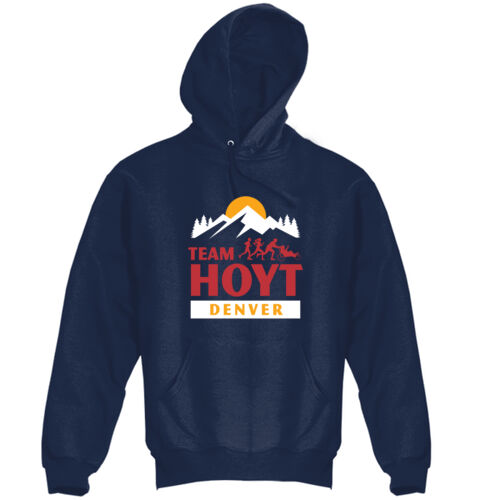 Printed - Super Heavyweight Pullover Hooded Sweatshirt Navy Thumbnail