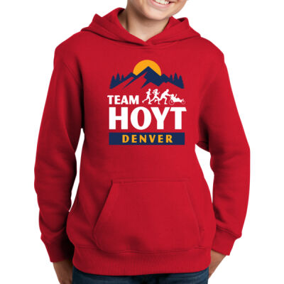 Printed - Youth Pullover Hooded Sweatshirt Red Thumbnail