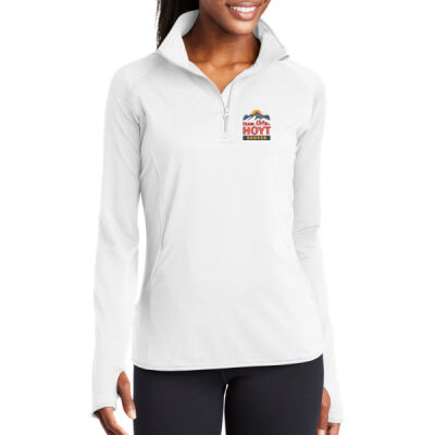Embroidered - Women's Sport Wick ® Stretch 1/2 Zip Pullover White Thumbnail